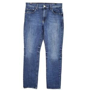 Mott & Bow Straight Fit Jeans Mens W33 L34‎ Blue Cotton Blend Denim